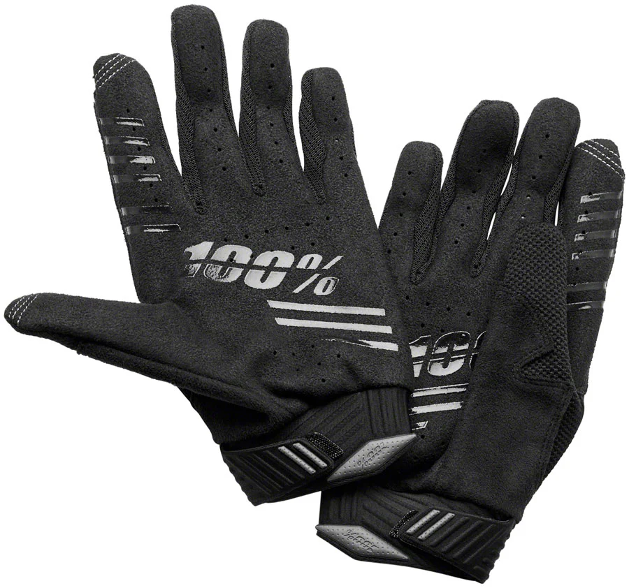 100% R-Core Gloves - Black Full Finger Mens Large - Image 2