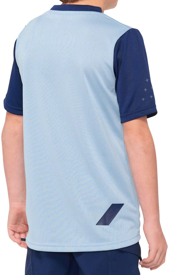 100% Ridecamp Jersey - Blue/Navy Short Sleeve Youth Large - Image 2