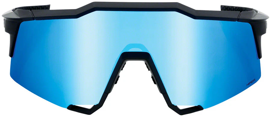 100% Speedcraft Sunglasses - Matte Black HiPER Blue Multilayer Mirror Lens - Image 2