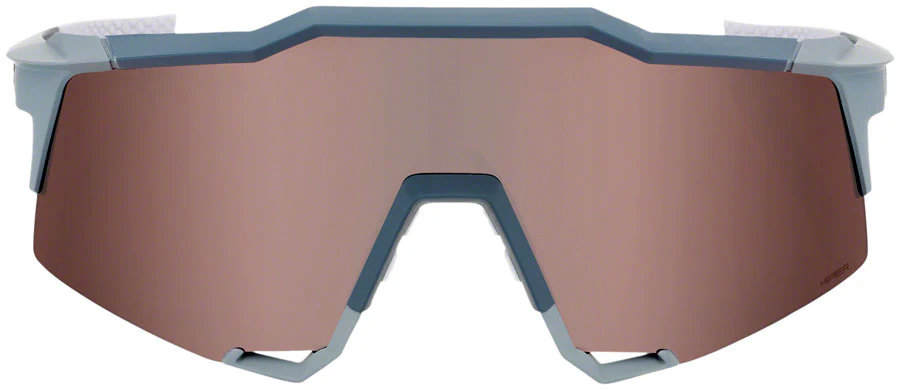 100% Speedcraft Sunglasses - Soft Tact Stone Gray HiPER Crimson Silver Mirror Lens - Image 2