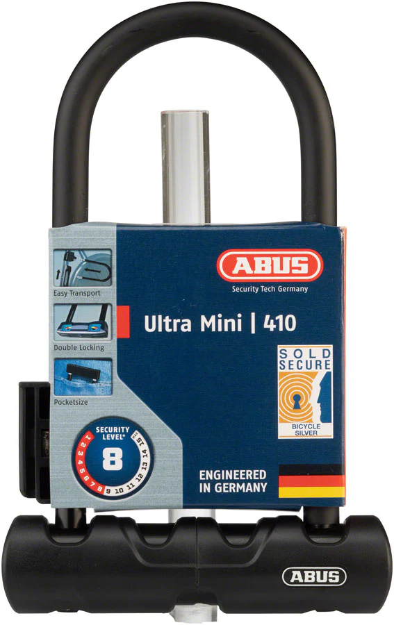 Abus Ultra 410 U-Lock - 3.9 x 7" Keyed Black Includes bracket - Image 2
