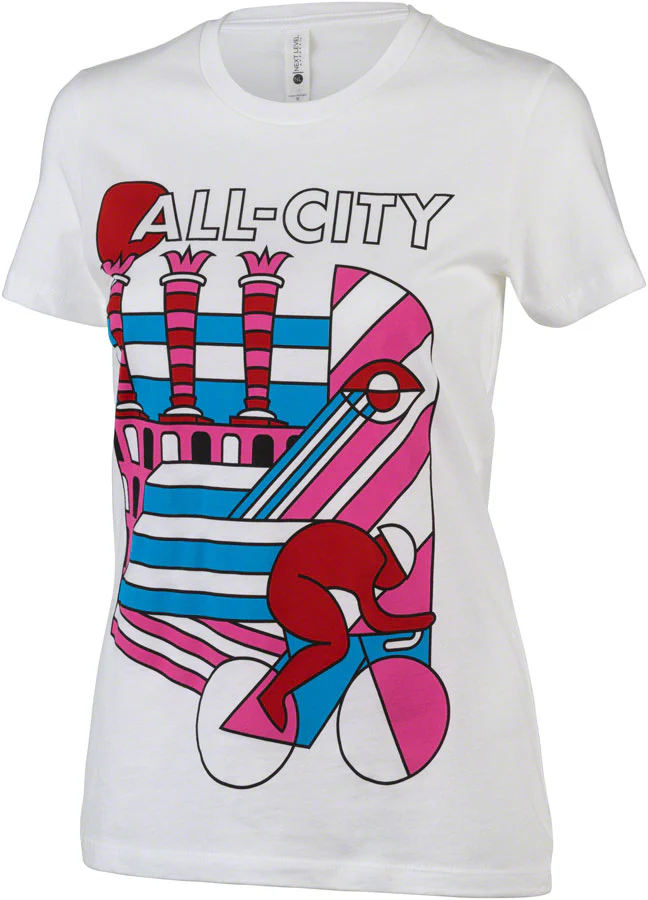 All-City Parthenon Party Women's T-Shirt - White Pink Red Blue Black X-Large