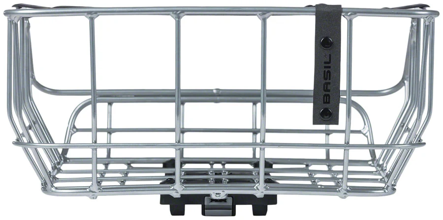 Basil Portland Rear Basket - MIK Mount Aluminum Silver - Image 2