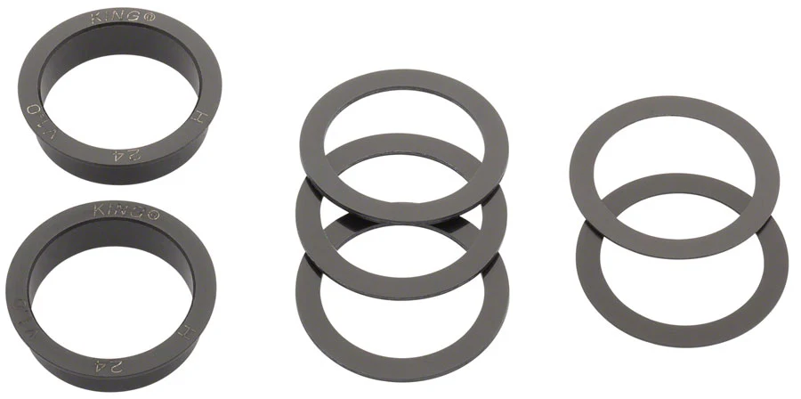 Chris King ThreadFit 24 Bottom Bracket Fit Kit 4 - English For Shimano Hollowtech II BLK - Image 2