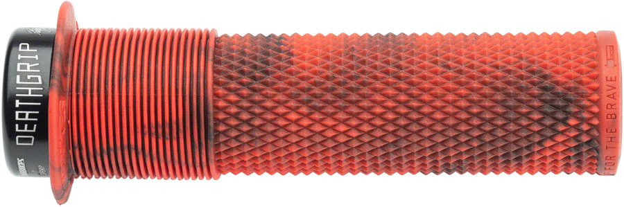 DMR DeathGrip Flanged Grips - Thick Lock-On Marble Red - Image 2