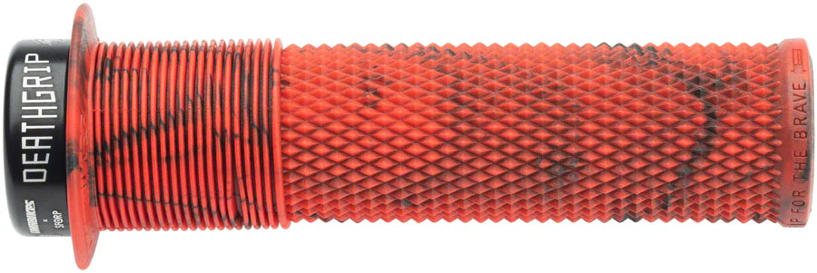 DMR DeathGrip Flanged Grips - Thin Lock-On Marble Red - Image 2