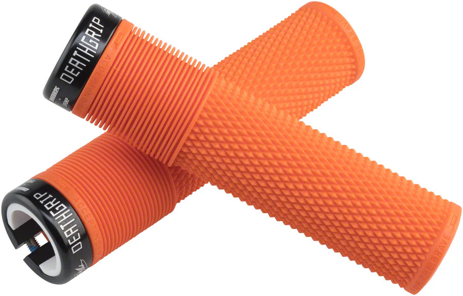 DMR DeathGrip Flangeless Grips - Thick Lock-On Orange - Image 2