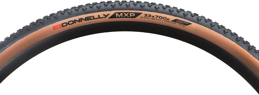 Donnelly Sports MXP Tire - 700 x 33 Tubeless Folding Black/Tan - Image 2