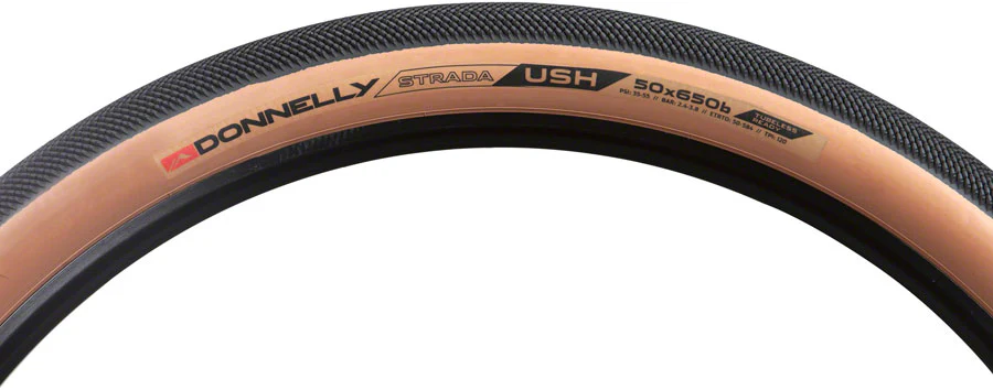 Donnelly Sports Strada USH Tire - 650b x 50 Tubeless Folding Black/Tan - Image 2