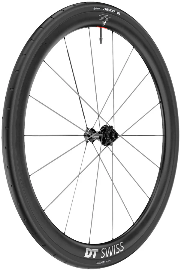 DT Swiss ARC 1100 Spline CS 38 Front Wheel - 700 12 x 100mm Center-Lock BLK WTS w/Aero 111 Tire
