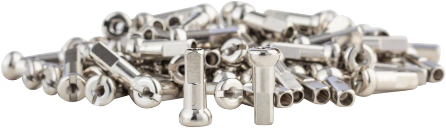 DT Swiss Pro Head Brass Nipples: 2.34 x 14mm Silver Box of 100 - Image 2