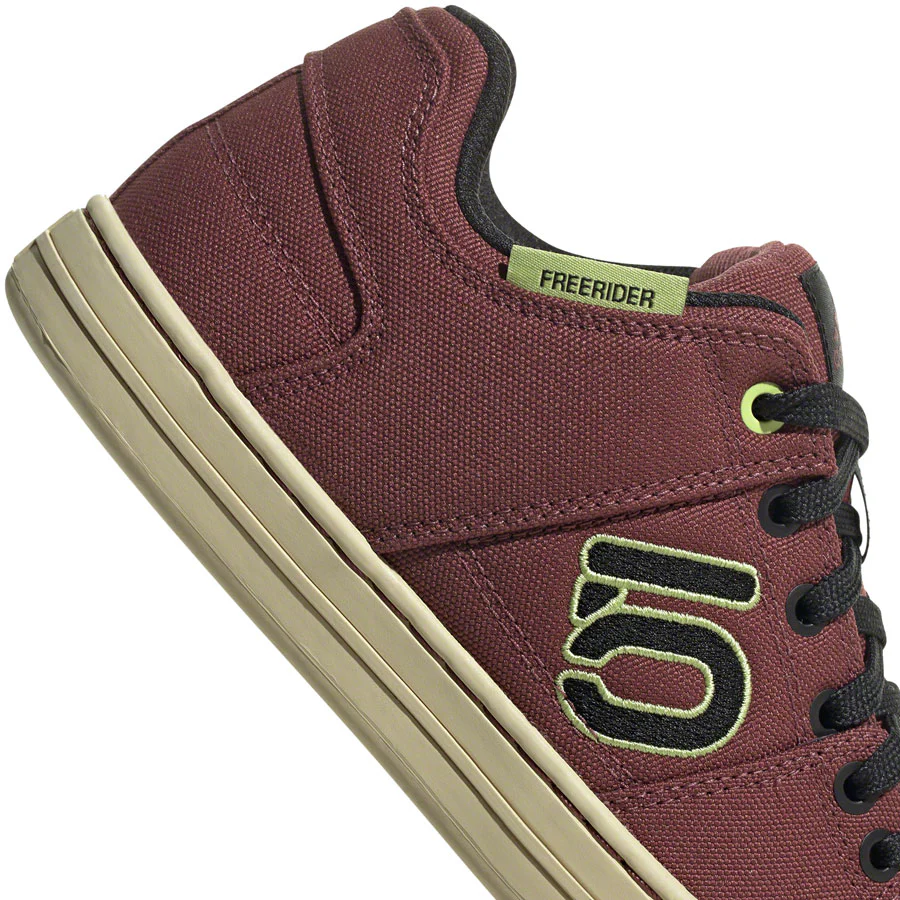 Five Ten Freerider Canvas Flat Shoes - Womens Quiet Crimson/Core BLK/Pulse Lime 8.5 - Image 4
