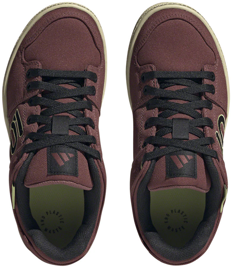 Five Ten Freerider Canvas Flat Shoes - Womens Quiet Crimson/Core Pulse Lime 10 - Image 3