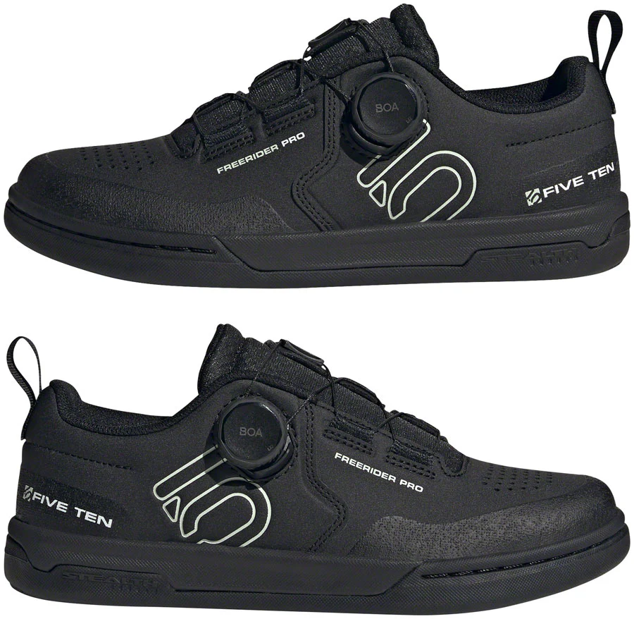 Five Ten Freerider Pro BOA Flat Shoes - Womens  Core BLK/Linen Green/FTWR White 5 - Image 3