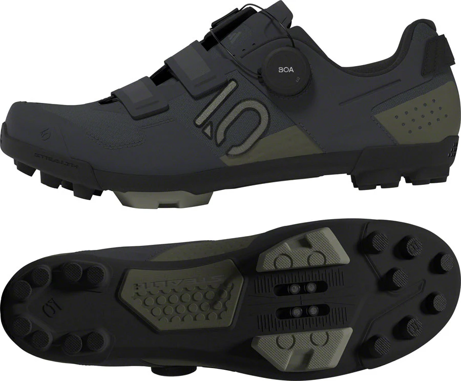 Five Ten Kestrel BOA Mountain Clipless Shoes - Mens Gray Six/Silver Pebble/Olive Strata 15 - Image 2