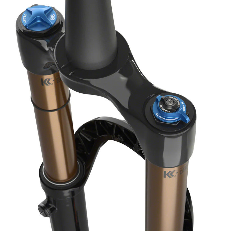 FOX 36 Factory Suspension Fork - 27.5" 160 mm 15QR x 110 mm 44 mm Offset Shiny BLK FIT4 3-Position - Image 2