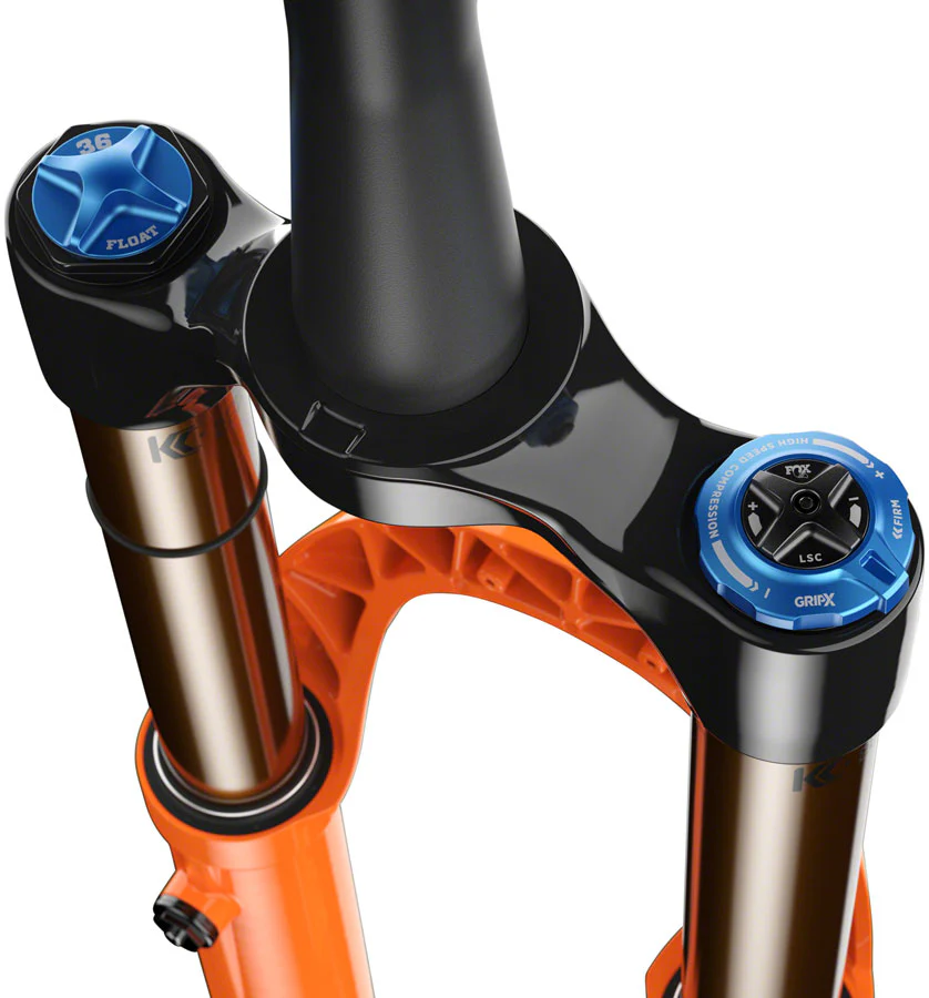 FOX 36 Factory Suspension Fork - 29" 160 mm 15 x 110 mm Kabolt-X 44mm Offset GRIP X Damper 58HT Shiny Orange - Image 4