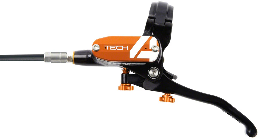 Hope Tech 4 E4 Disc Brake and Lever Set - Front Hydraulic Post Mount Orange - Image 2