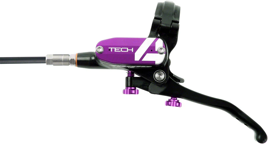 Hope Tech 4 E4 Disc Brake and Lever Set - Front Hydraulic Post Mount Purple - Image 2