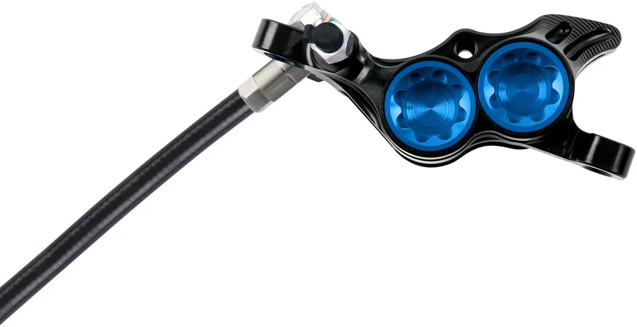 Hope Tech 4 E4 Disc Brake and Lever Set - Rear Hydraulic Post Mount Blue - Image 3