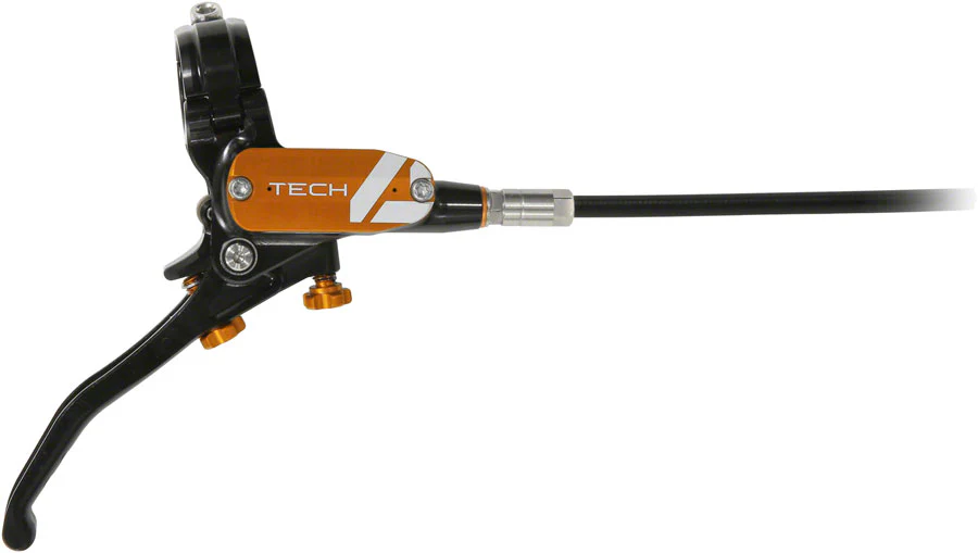 Hope Tech 4 E4 Disc Brake and Lever Set - Rear Hydraulic Post Mount Orange - Image 2