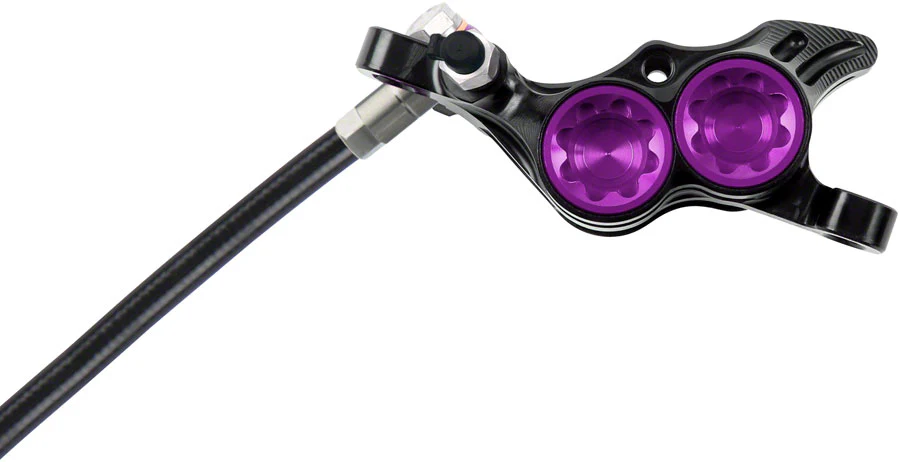 Hope Tech 4 E4 Disc Brake and Lever Set - Rear Hydraulic Post Mount Purple - Image 3