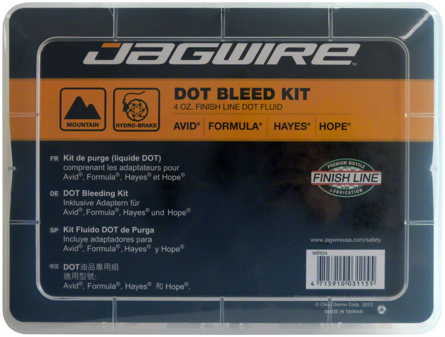 Jagwire Pro DOT Bleed Kit Finish Line DOT 5.1 Fluid - For Avid Hayes Formula Hope Disc Brakes - Image 2