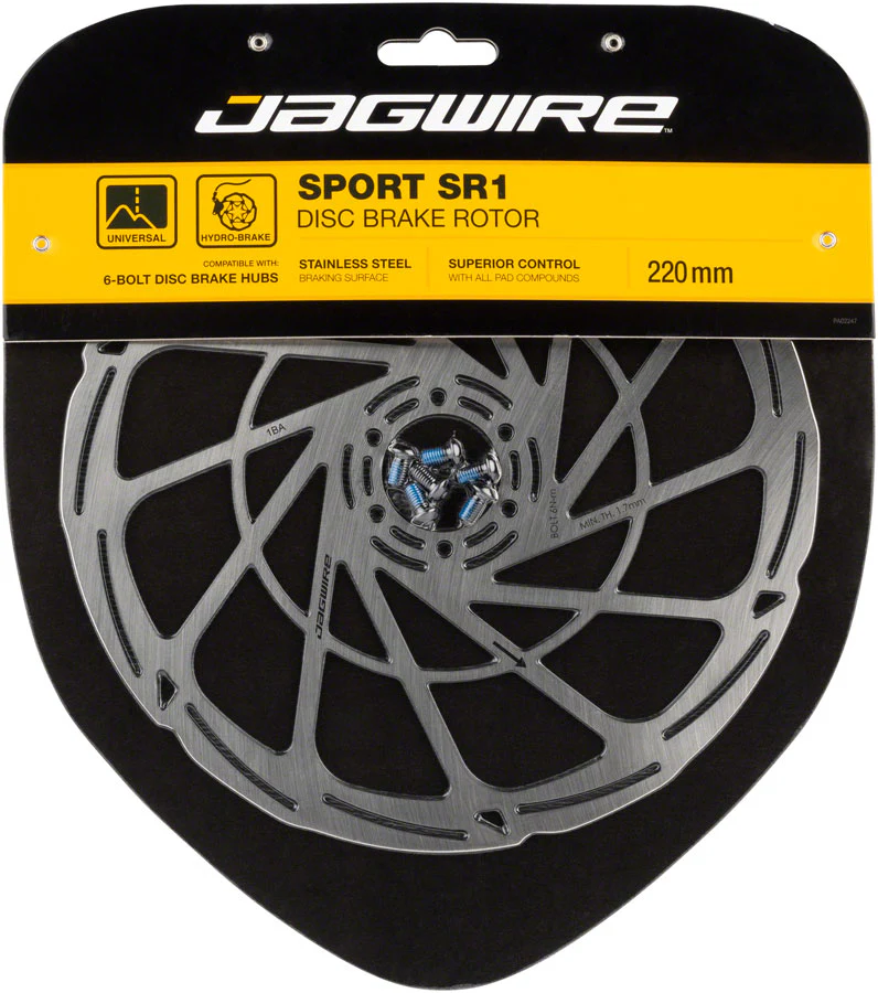 Jagwire Sport SR1 Disc Brake Rotor - 220mm 6-Bolt Silver - Image 3