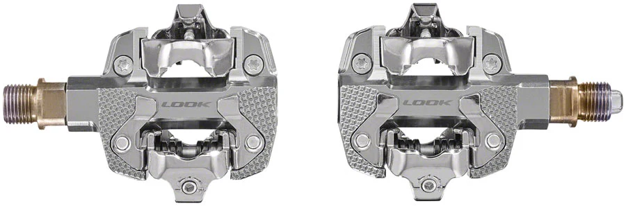 LOOK X-TRACK Single Power Pedals - Dual Sided Clipless Chromoly  9/16" Silver - Image 2
