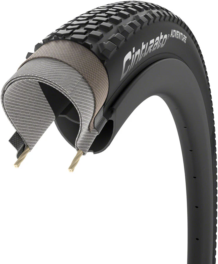 Pirelli Cinturato Adventure Tire - 700 x 45 Tubeless Folding BLK TechWALL+ Pro Gravel - Image 3