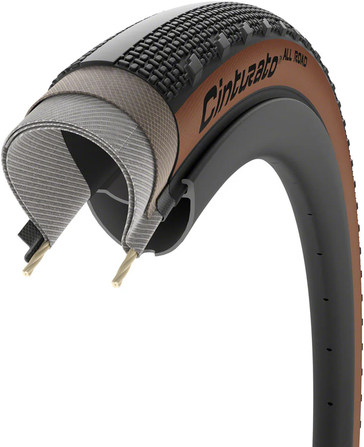 Pirelli Cinturato All Road Tire - 700 x 50 Tubeless Folding Classic Tan TechWALL+ Pro Gravel - Image 3