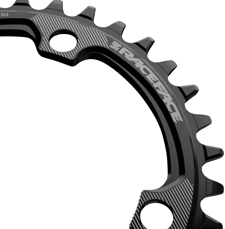 RaceFace 1x 104 BCD Hyperglide+ Chainring - 32t 104 BCD 4-Bolt Requires Shimano 12-speed Hyperglide+ Chain 7075 Aluminum BLK - Image 2