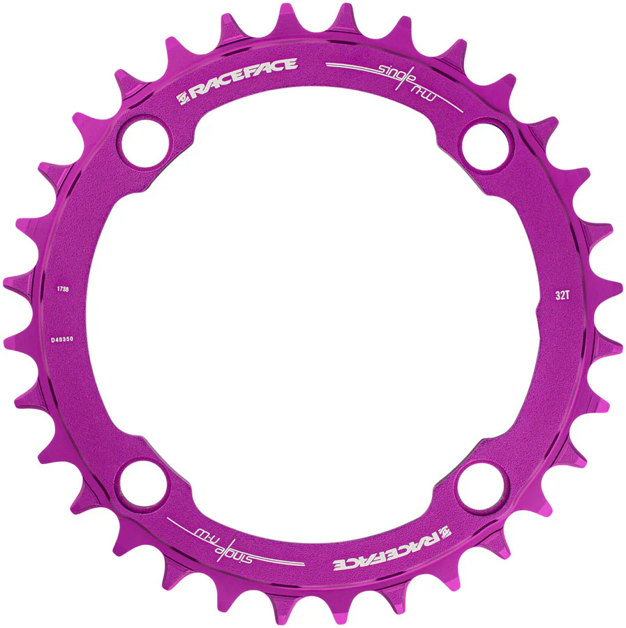 RaceFace 1x Narrow Wide Chainring - 36t 104 BCD 10-12 Speed 7075 Aluminum Purple - Image 3