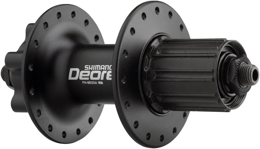 Shimano Deore FH-M525A Rear Hub - QR x 135mm 6-Bolt HG10 Black 32H - Image 2
