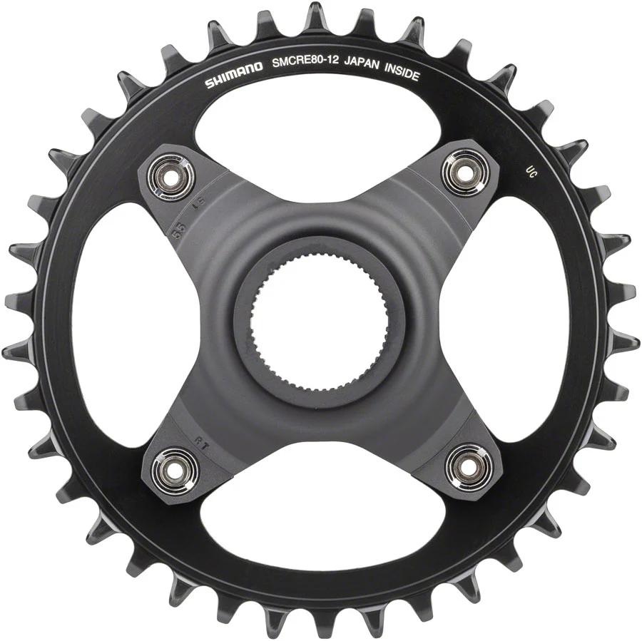 Shimano STEPS SM-CRE80-12-B Chainring - 38T Without Chainguard 55mm Chainline BLK - Image 2