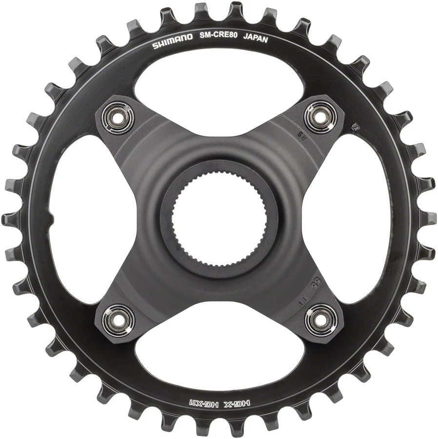 Shimano STEPS SM-CRE80-B Chainring - 38T Without Chainguard 55mm Chainline BLK - Image 2