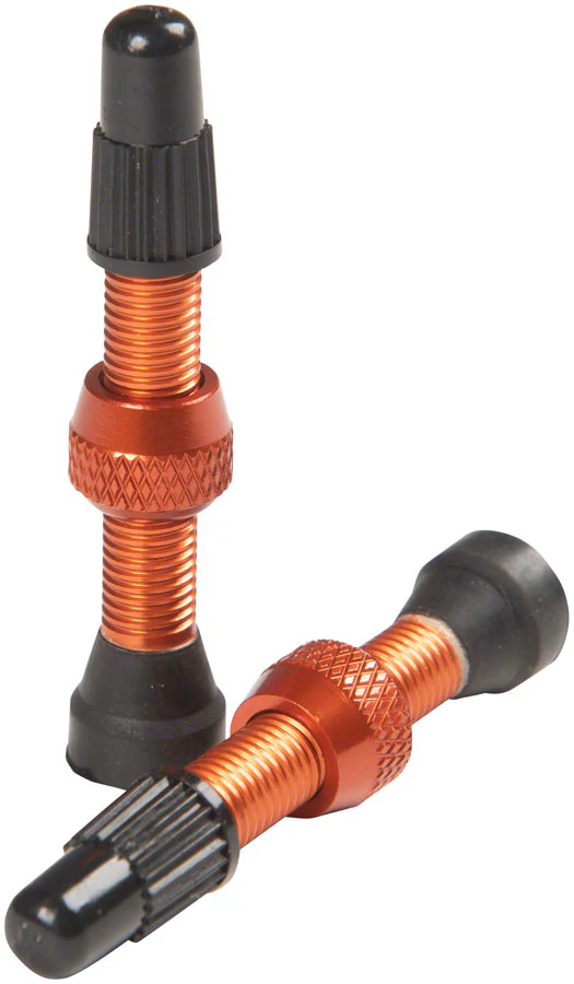 Stans Alloy Valve Stems - 35mm Pair Orange - Image 2