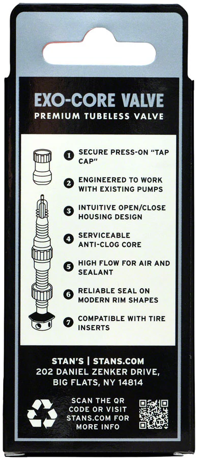 Stans Tubeless Exo-Core Valve Stems - Alloy Medium Black Pair - Image 4