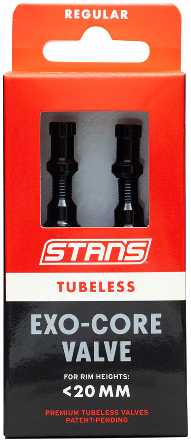 Stans Tubeless Exo-Core Valve Stems - Alloy Regular Black Pair - Image 3