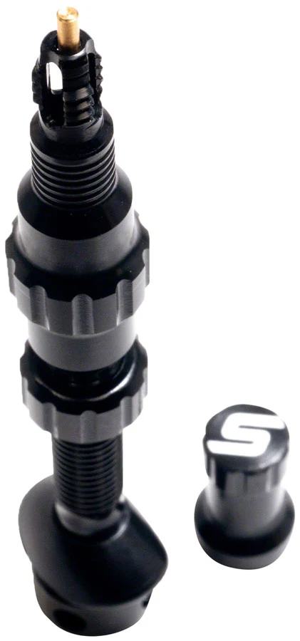 Stans Tubeless Exo-Core Valve Stems - Alloy Tall Black Pair - Image 2