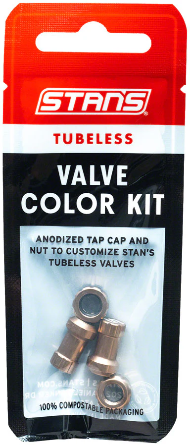 Stans Tubeless Valve Stem Cap Color Kit - Copper Pair - Image 3