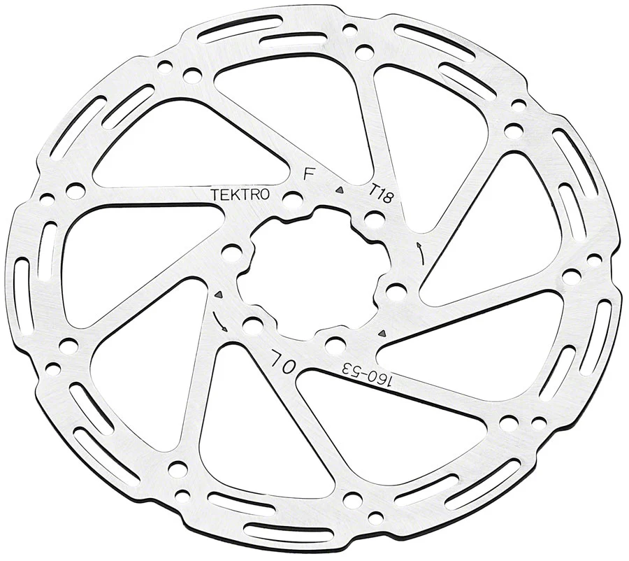 Tektro TR160-53 Disc Rotor - 160mm 6-Bolt 1.8mm Thickness For 4-Piston Calipers Silver - Image 2
