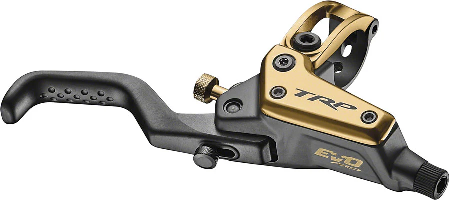 TRP EVO Pro HD-M9040 Disc Brake Lever - Right/Front Rear 1900mm Hose Post Mount 4-Piston Gold - Image 2