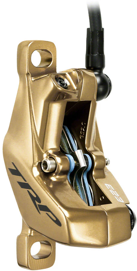 TRP EVO Pro HD-M9040 Disc Brake Lever - Right/Front Rear 1900mm Hose Post Mount 4-Piston Gold - Image 3