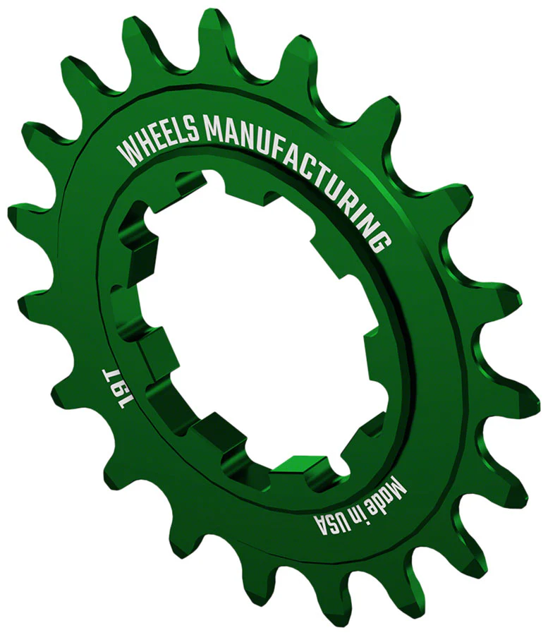 Wheels Manufacturing SOLO-SPEED Cog - 19t Fits SOLO-SPLINE SOLO-XD kits Green - Image 2