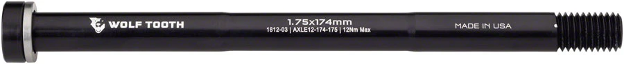 Wolf Tooth Rear Thru Axle - M12 1.75 x 174mm Black - Image 2